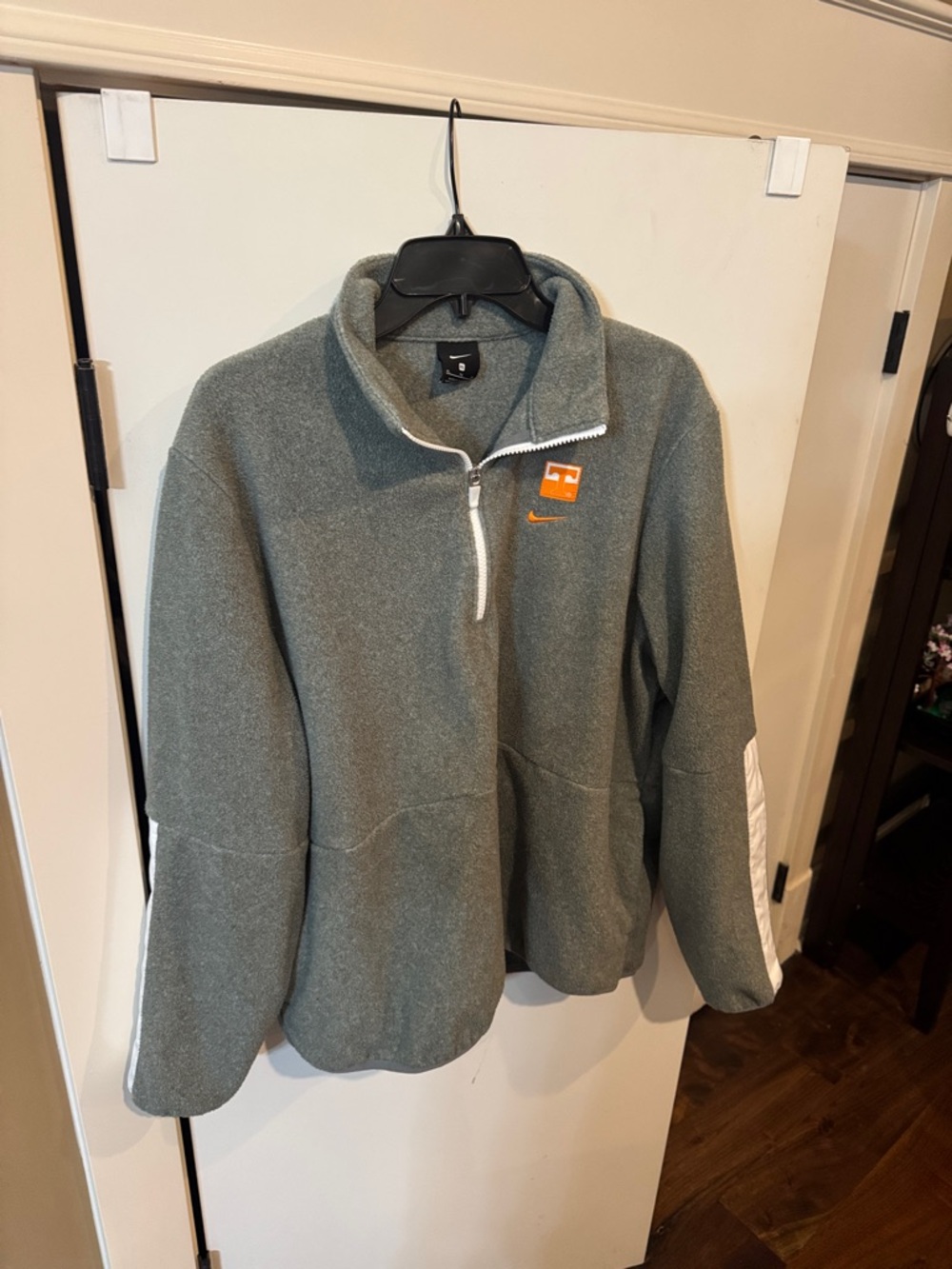 Nike Tennessee Volunteers Gray Half-Zip Fleece with Orange Swoosh